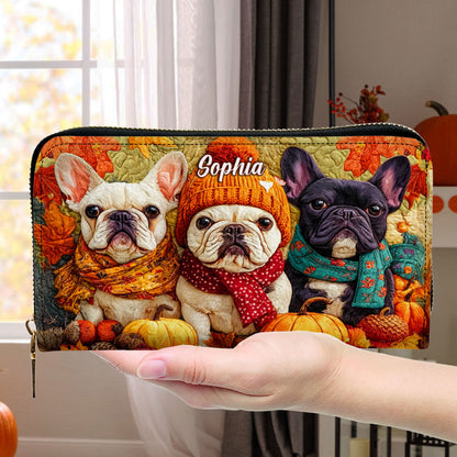 Custom Frenchie Halloween Leather Handbag UKTO5140802
