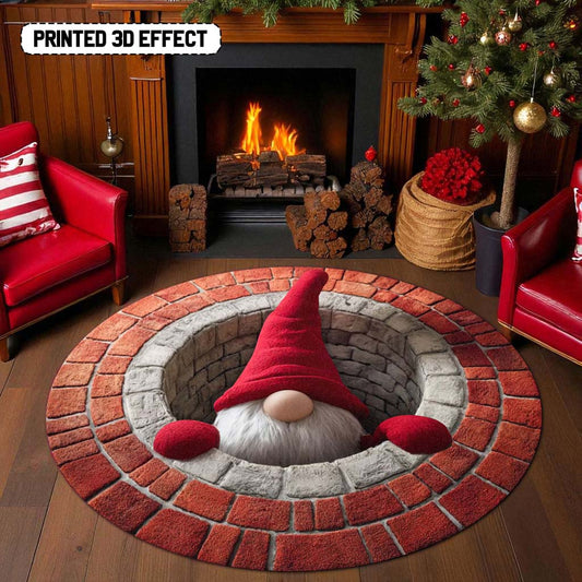 Christmas Gnome 3D Printed Rug UKHM5230901