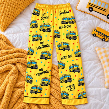 Personalized School Bus Driver Satin Pajama Set UKHM6201007