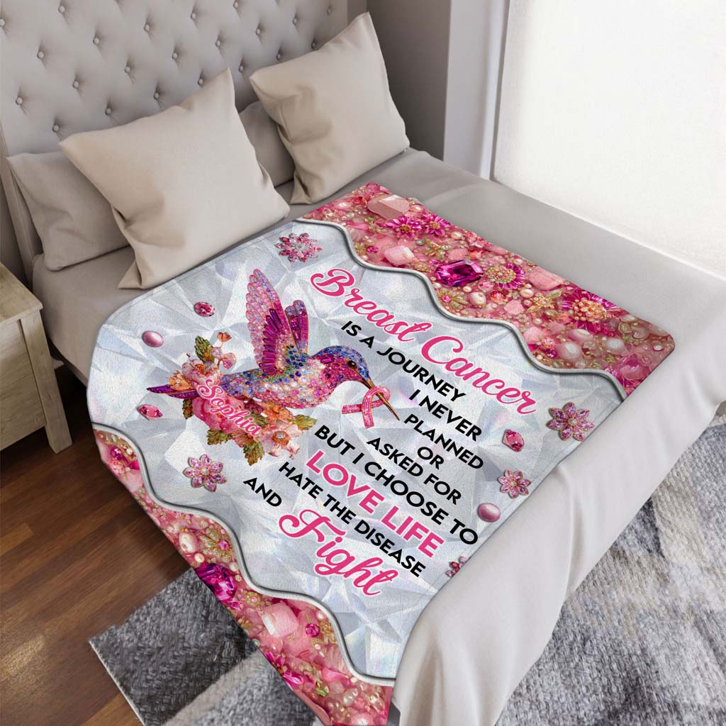 Personalized Hummingbird Breast Cancer Blanket QFTD5080902