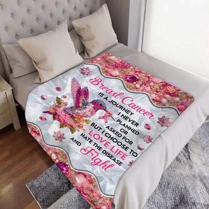 Personalized Hummingbird Breast Cancer Blanket QFTD5080902