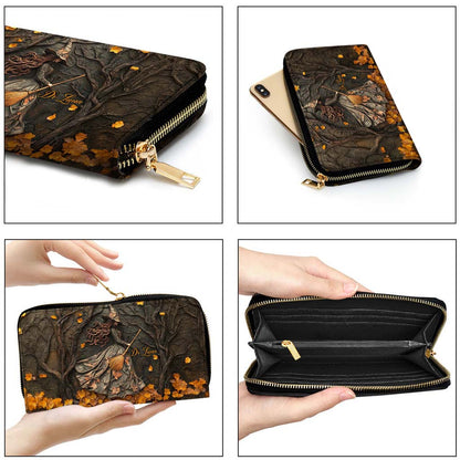 Personalized Halloween Witch Print 3D Leather Handbag, Fall Leather Handbag & Wallet QFTD4260801