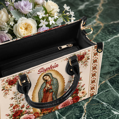 Custom Catholic Virgin Mary And Rose Handbag And Wallet, Our Lady of Guadalupe Gift PMTD6240604