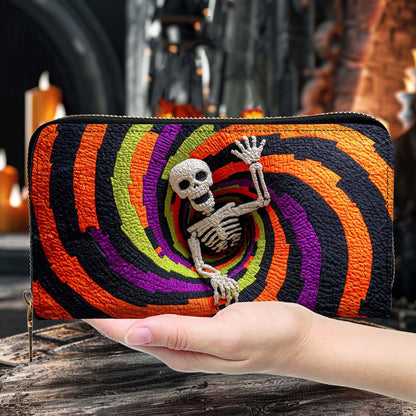 Personalized 3D Effect Printed Ghost Halloween Pu Leather Handbag QFHM5230907