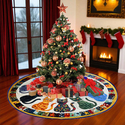 Colorful Cat Christmas Tree Skirt QFHH5311002