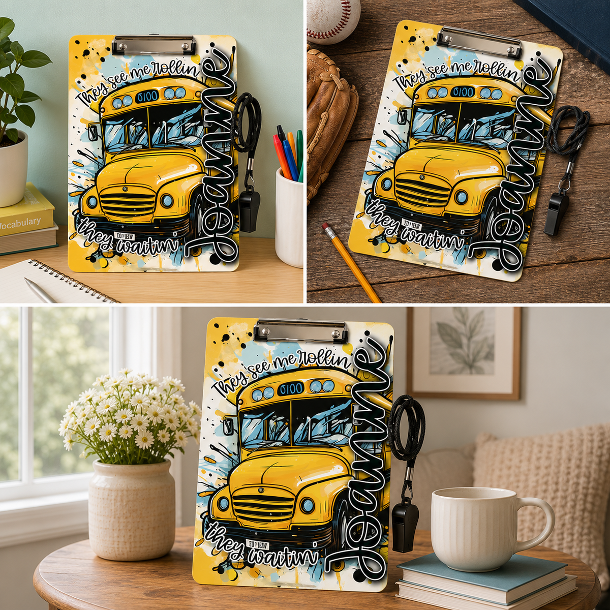 Personalize School Bus Driver Clipboard, Gift for bus drivers UKND6280710
