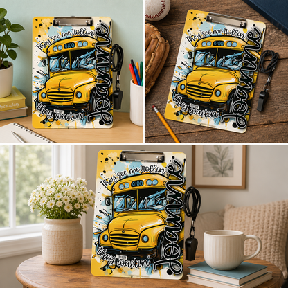 Personalize School Bus Driver Clipboard, Gift for bus drivers UKND6280710