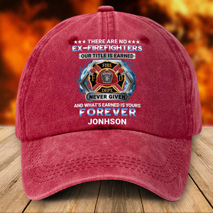 Personalized Firefighter Distressed Washed Cotton Printed Hat UKTZ5080801