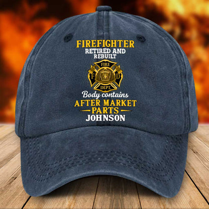 Personalized Firefighter Distressed Washed Cotton Printed Hat UKTZ5080802