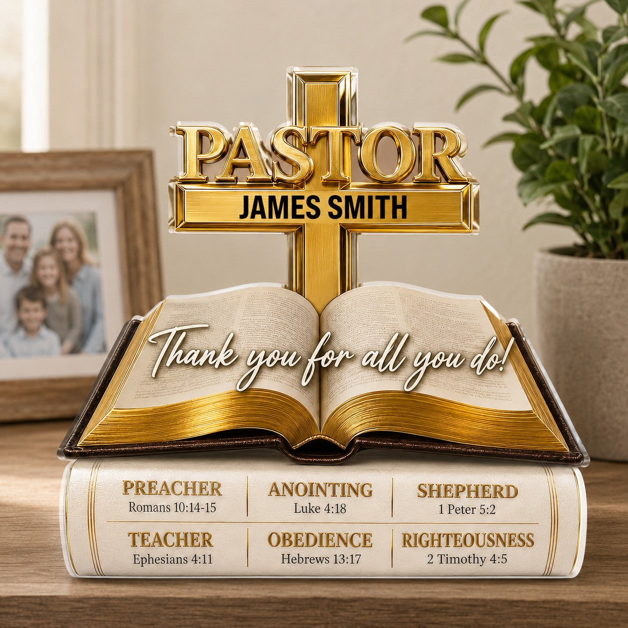 Personalized Pastor Appreciation Acrylic Plaque, Custom Pastor Name Christian Gift, Thank You Pastor Gift QFTD6150801