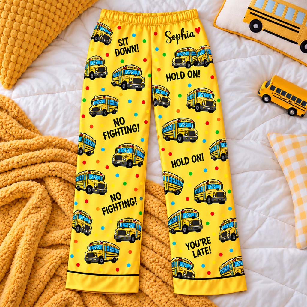 Personalized School Bus Driver Satin Pajama Set UKHM6201007