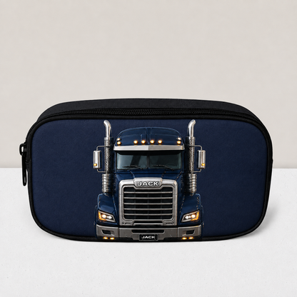 Personalized Truck Backpack Set for Boys, Custom Name Semi Truck School Bag, Lunch Bag & Pencil Case QFTD6150809