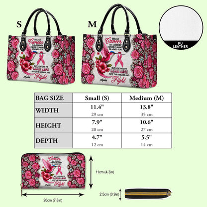Custom Breast Cancer Awareness Leather PU Handbag UKNT5050909