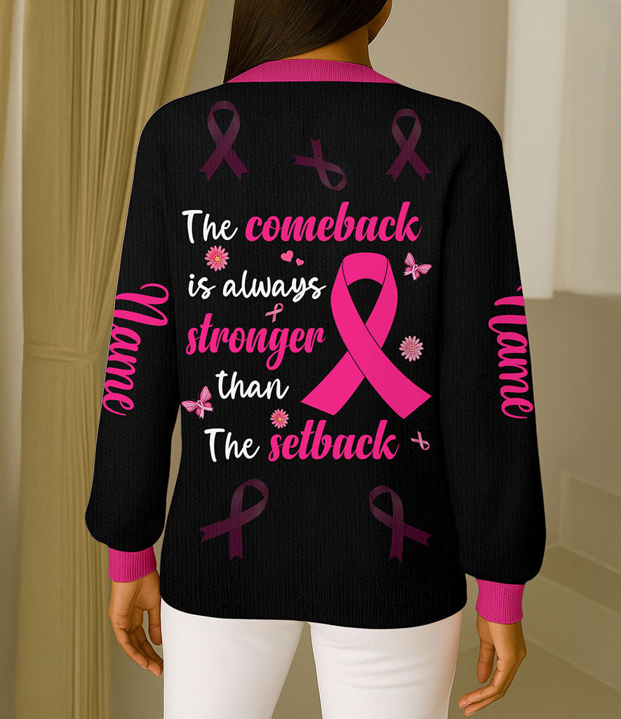 Custom Breast Cancer Knitted Cardigan UKTO5101002