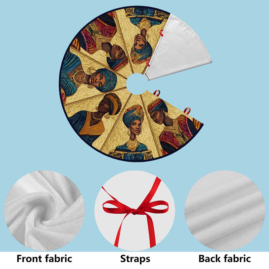 Black Women Christmas Tree Skirt QFND5221006