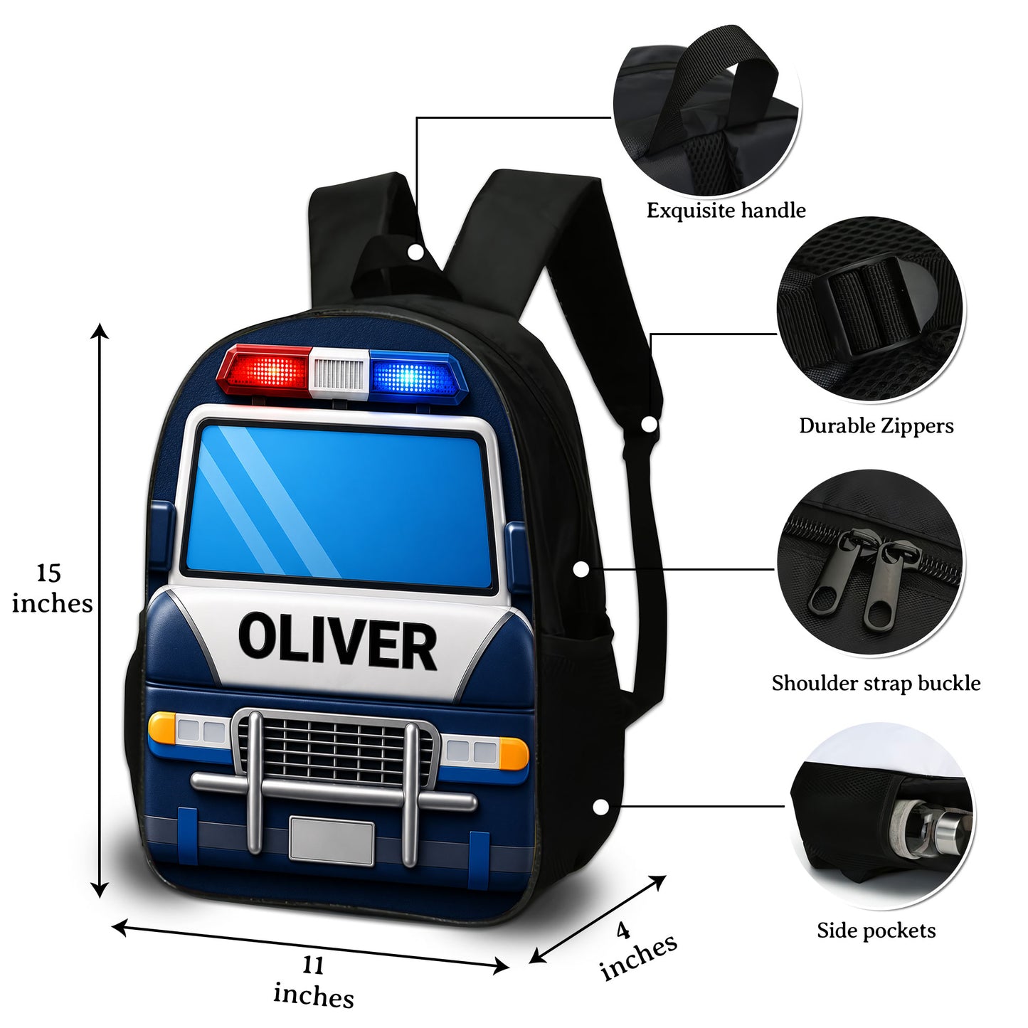 Personalized Police Kids Backpack NPND6260604