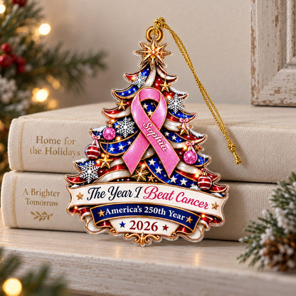 Personalized Breast Cancer Awareness 250th United States Ornament UKTD6100903