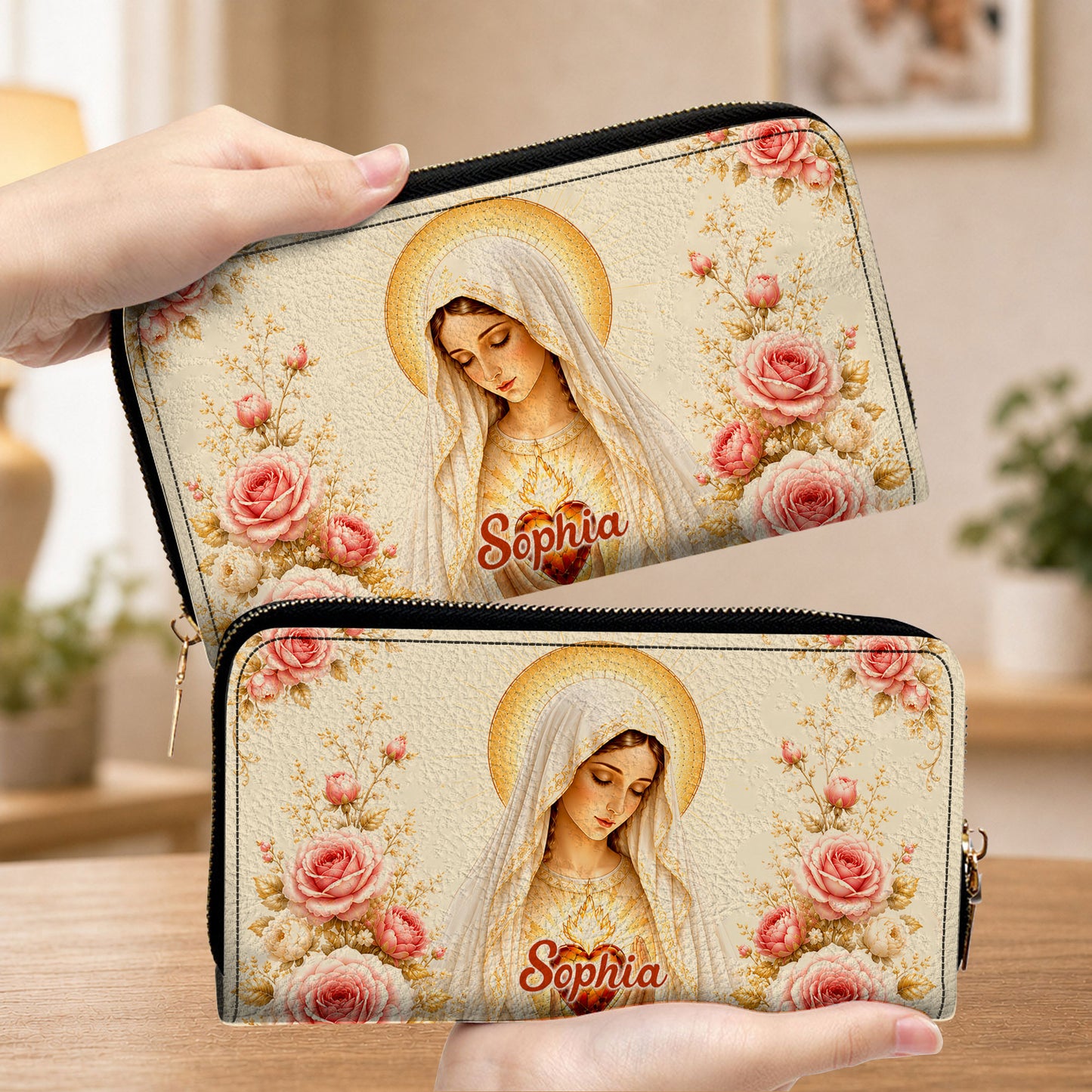 Virgin Mary And Rose Handbag And Wallet PMTD6240603