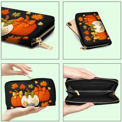 Custom Pumpkin Halloween Leather PU Handbag UKHM5290805