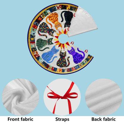 Colorful Cat Christmas Tree Skirt QFHH5311002