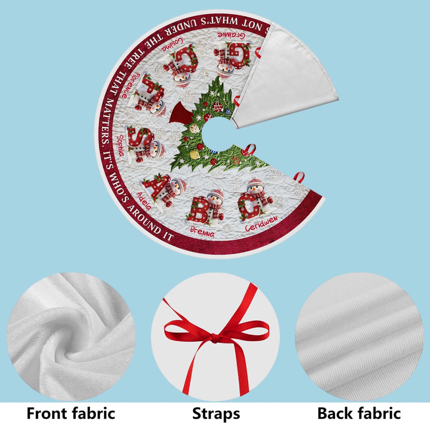 Personalized It's Not What's Under The Tree That Matters Christmas Tree Skirt QFPY5091001