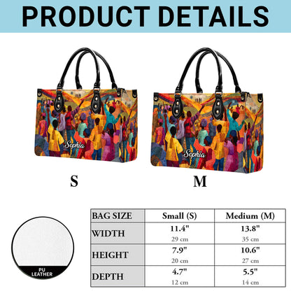 Custom Black Women History Leather Handbag Set THUU6060505