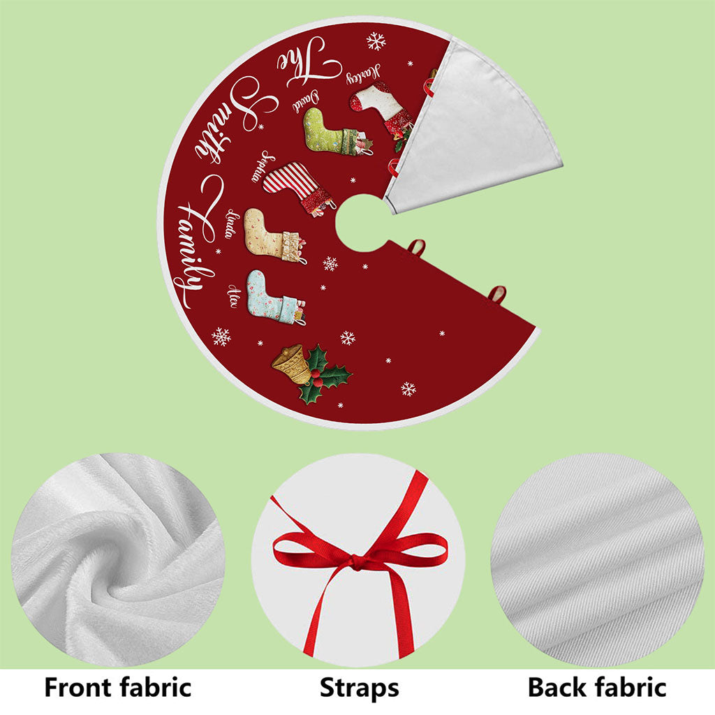 Personalized Family Name Christmas Tree Skirts, Family Gift for Xmas QFTO5290901