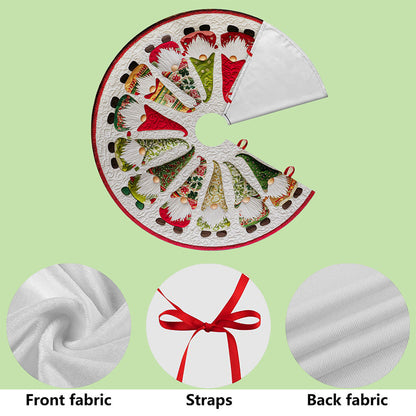 Christmas Tree Skirt with Gnome, Festive Holiday Decoration, Gnome Xmas Decor, Cozy Farmhouse Christmas Gift QFTO5091001