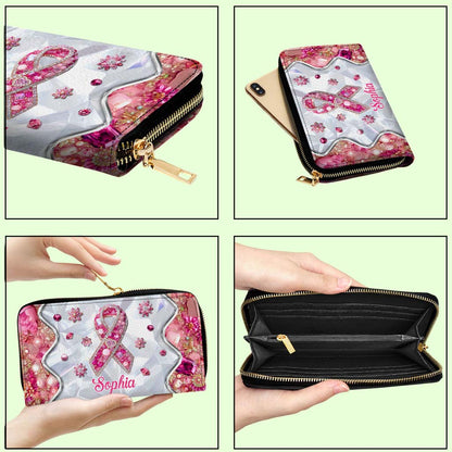 Personalized Breast Cancer Leather Handbag, Wallet QFTD5140802
