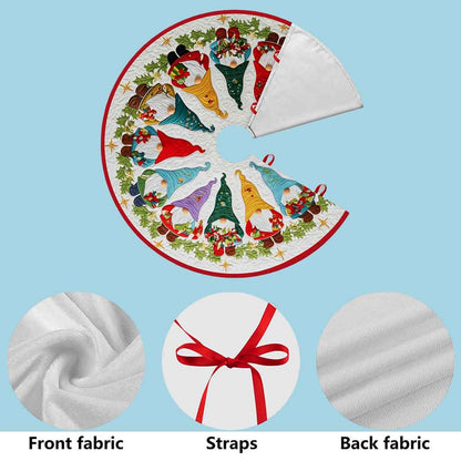 Christmas Tree Skirt with Gnome, Festive Holiday Decoration, Gnome Xmas Decor, Cozy Farmhouse Christmas Gift QFND5251010