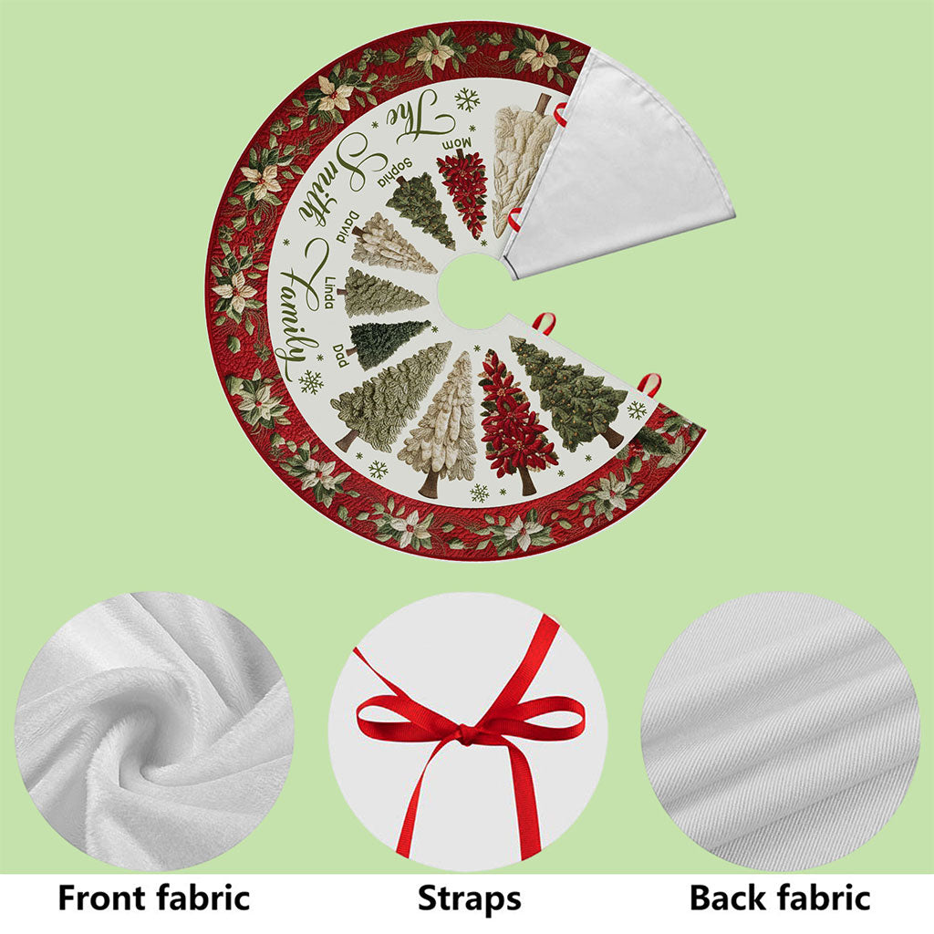 Personalized Family Name Christmas Tree Skirts, Family Gift for Xmas QFTO5260902