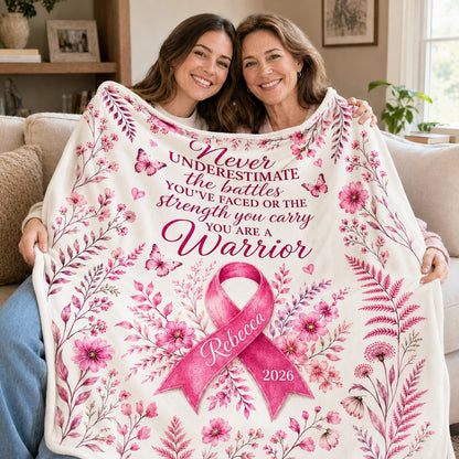 Personalized Breast Cancer Fleece Blanket QFTD6150802