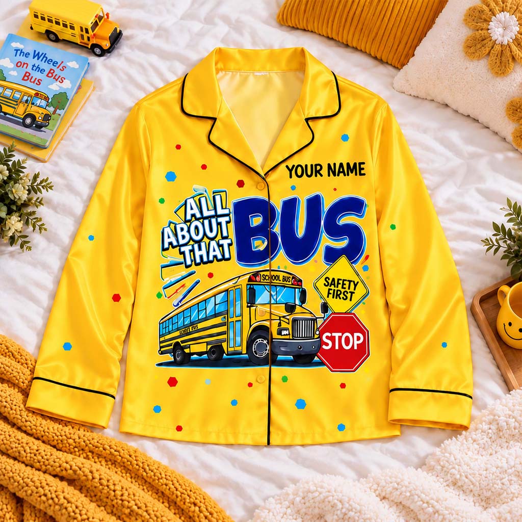 Personalized School Bus Driver Satin Pajama Set UKHM6201006