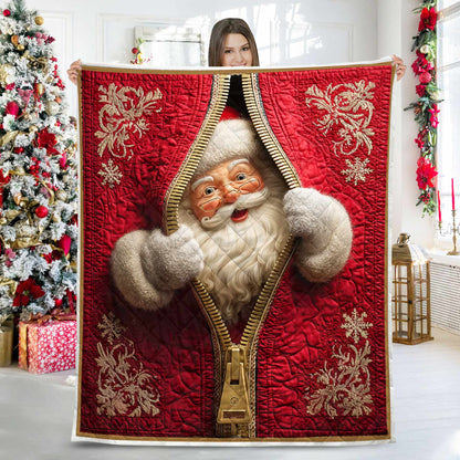 Santa Claus Christmas Quilted Blanket QFPY5041103
