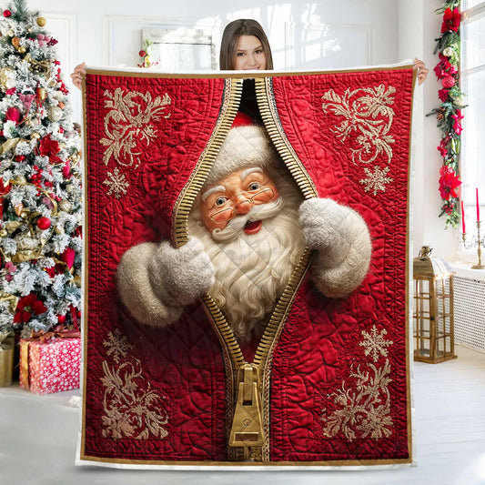 Santa Claus Christmas Quilted Blanket QFPY5041103