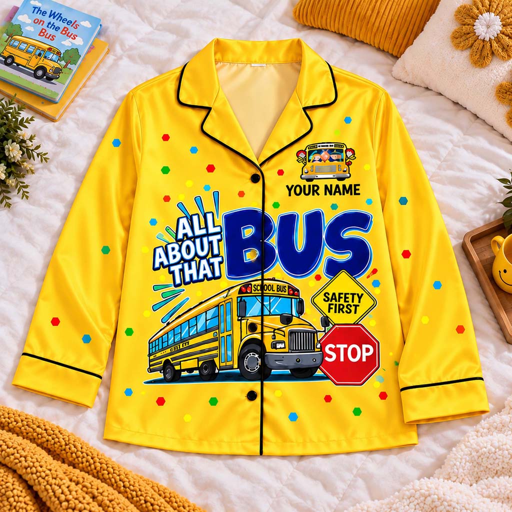 Personalized School Bus Driver Satin Pajama Set UKHM6201007