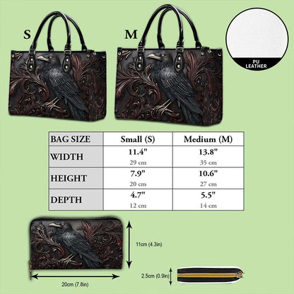 Goth Crow Pu Leather Handbag, Gothic Raven Bags QFPY5260803