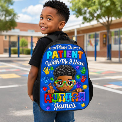 Personalized Autism Kid Backpack, Back To School Bag for Autistic Child UKND6150704