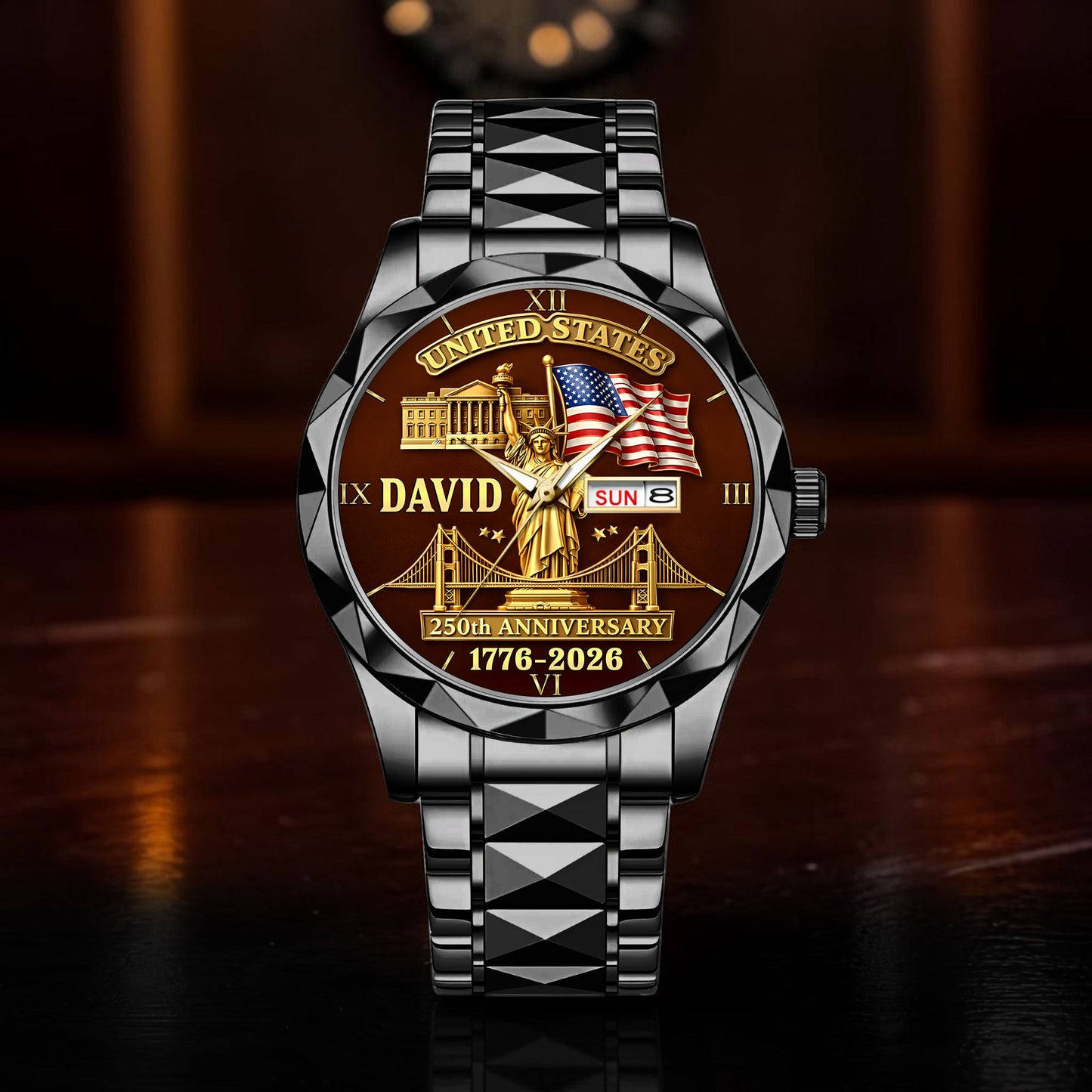Personalized United State 250th Anniversary Alloy Luxury Quartz Watch UKND6090402