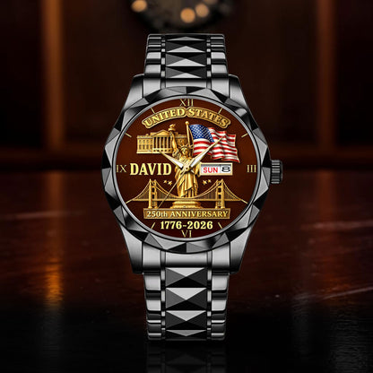 Personalized United State 250th Anniversary Alloy Luxury Quartz Watch UKND6090402