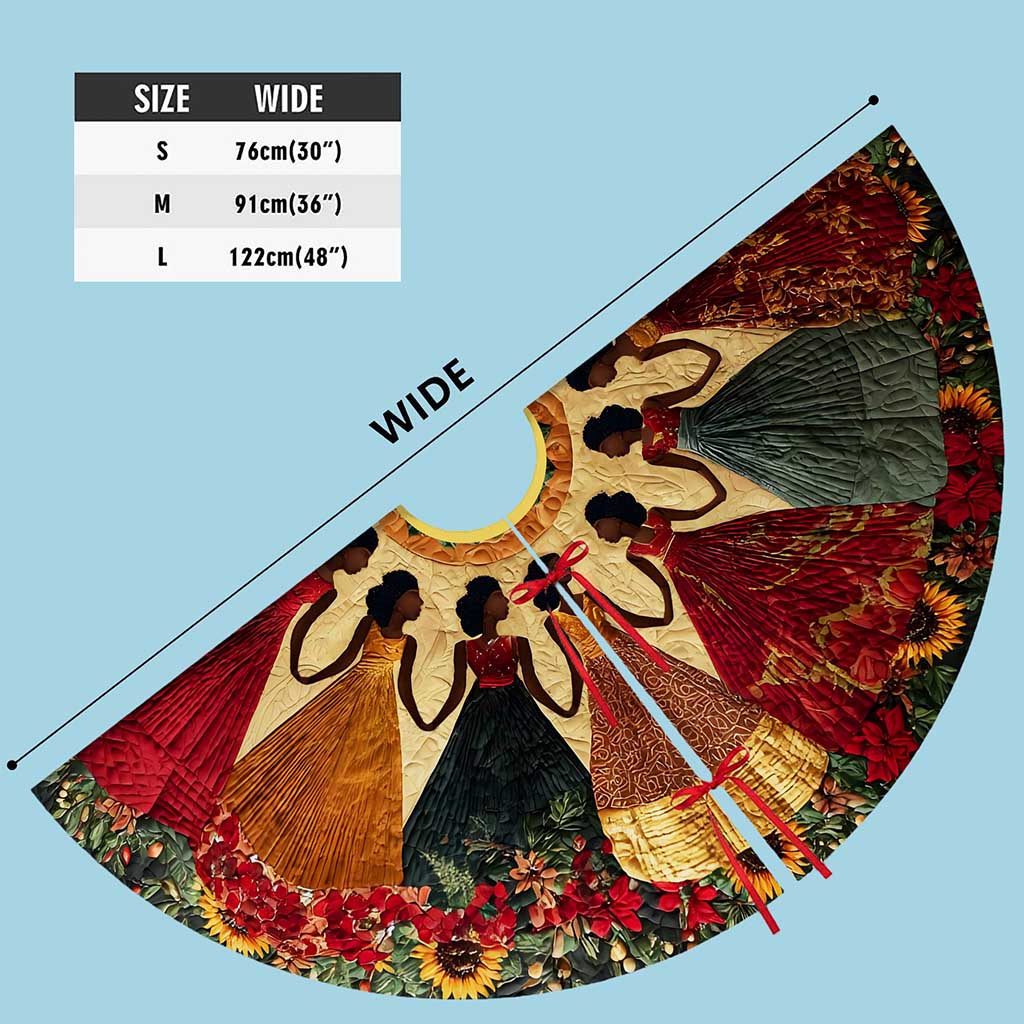 Black Women Christmas Tree Skirt QFND5231001