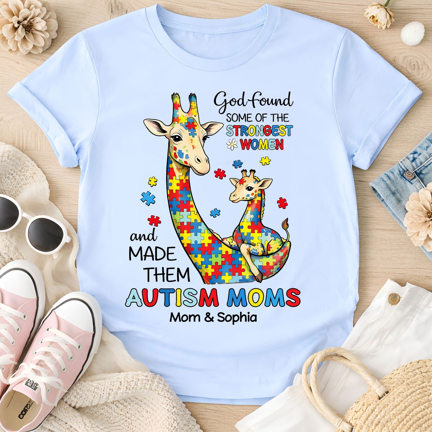 Custom Autism Giraffe Mom Shirt  THUU6250301