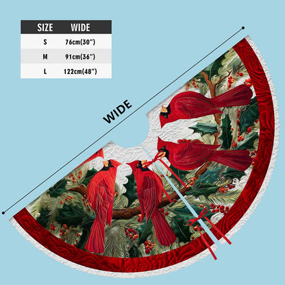 Red Cardinal Birds Christmas Tree Skirt QFND5251001