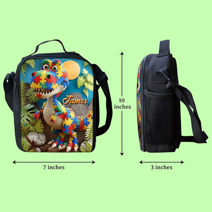 Custom Autism Dinosaur Backpack Set THND6100204