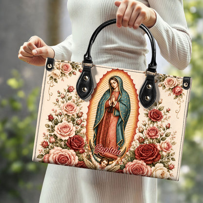 Custom Catholic Virgin Mary And Rose Handbag And Wallet, Our Lady of Guadalupe Gift PMTD6240605