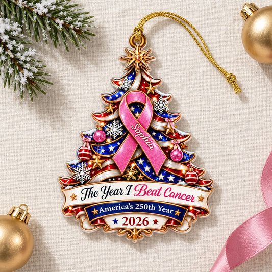 Personalized Breast Cancer Awareness 250th United States Ornament UKTD6100903