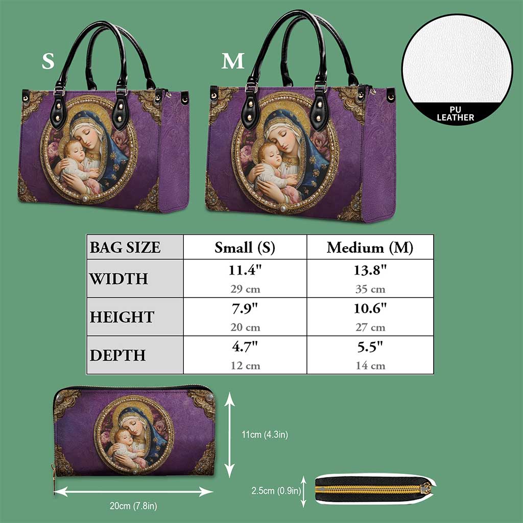 Virgin Mary And Baby Jesus PU Leather Handbag Gift For Women UKND5110902