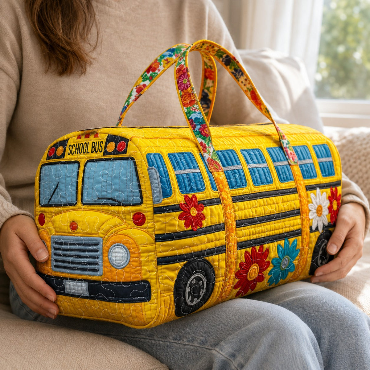 School Bus Quilted Duffle Bag QFTD6230104