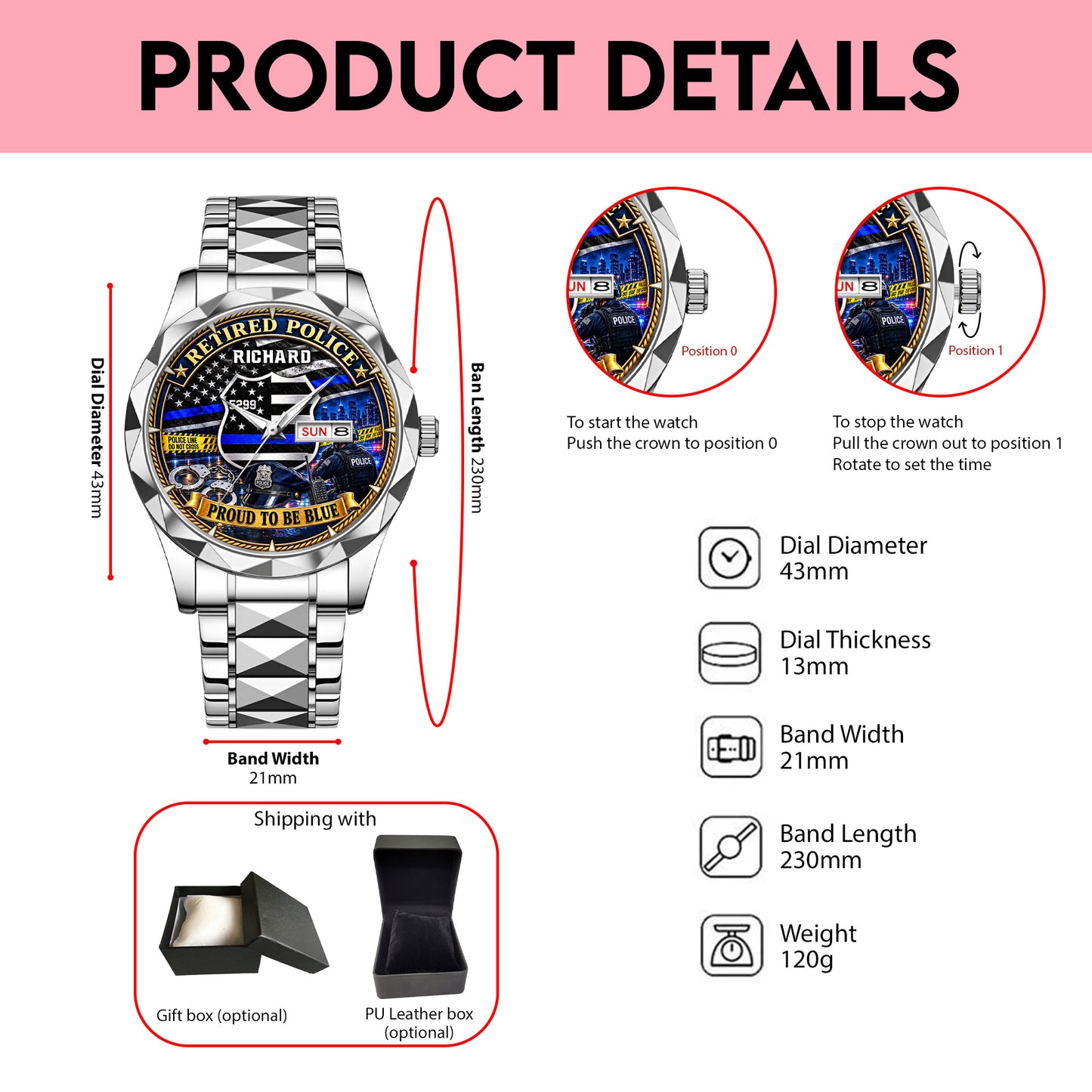 Personalized Police Watch UKPY6110801