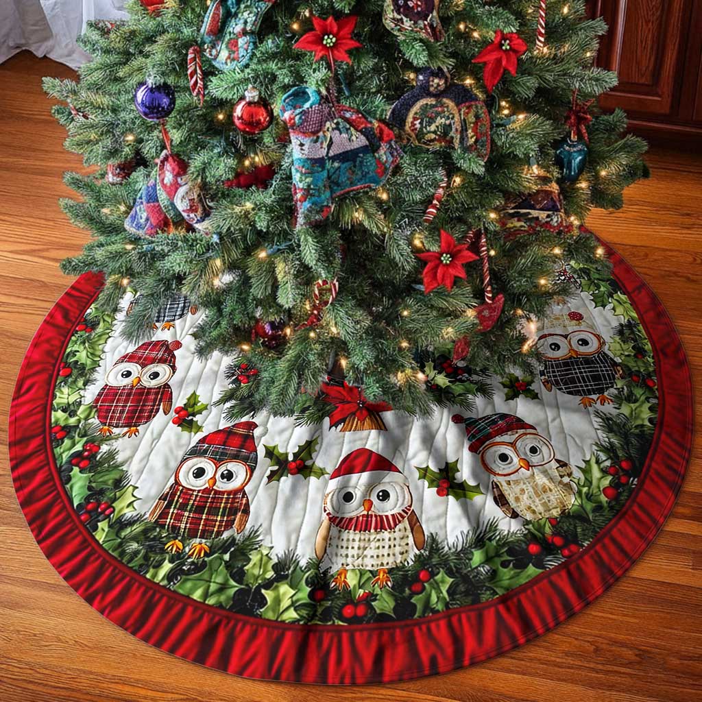 Cute Owls Christmas Tree Skirt UKTD5221004